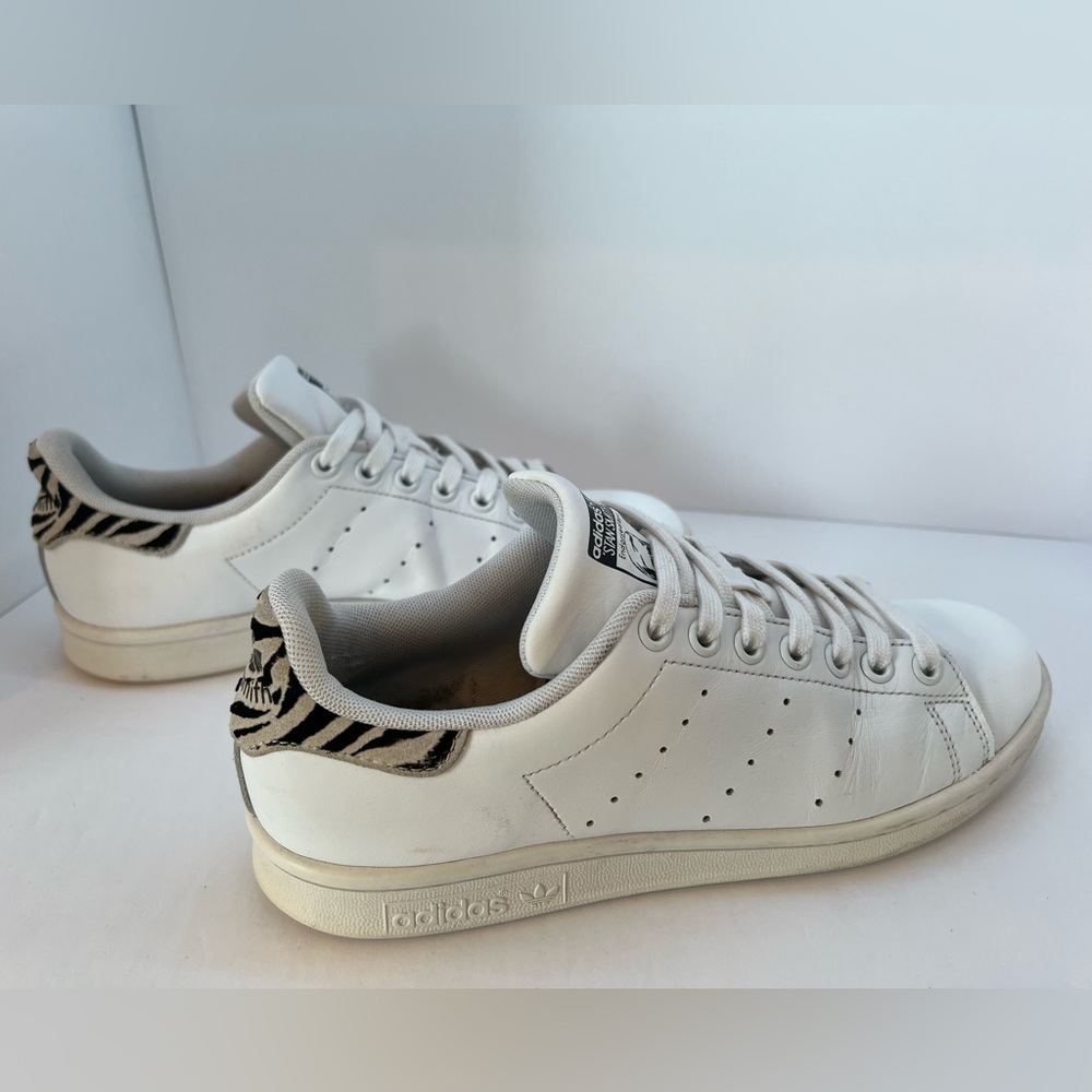 Adidas Originals Ladies Stan Smith White Zebra Accent Sneakers Size 7.5